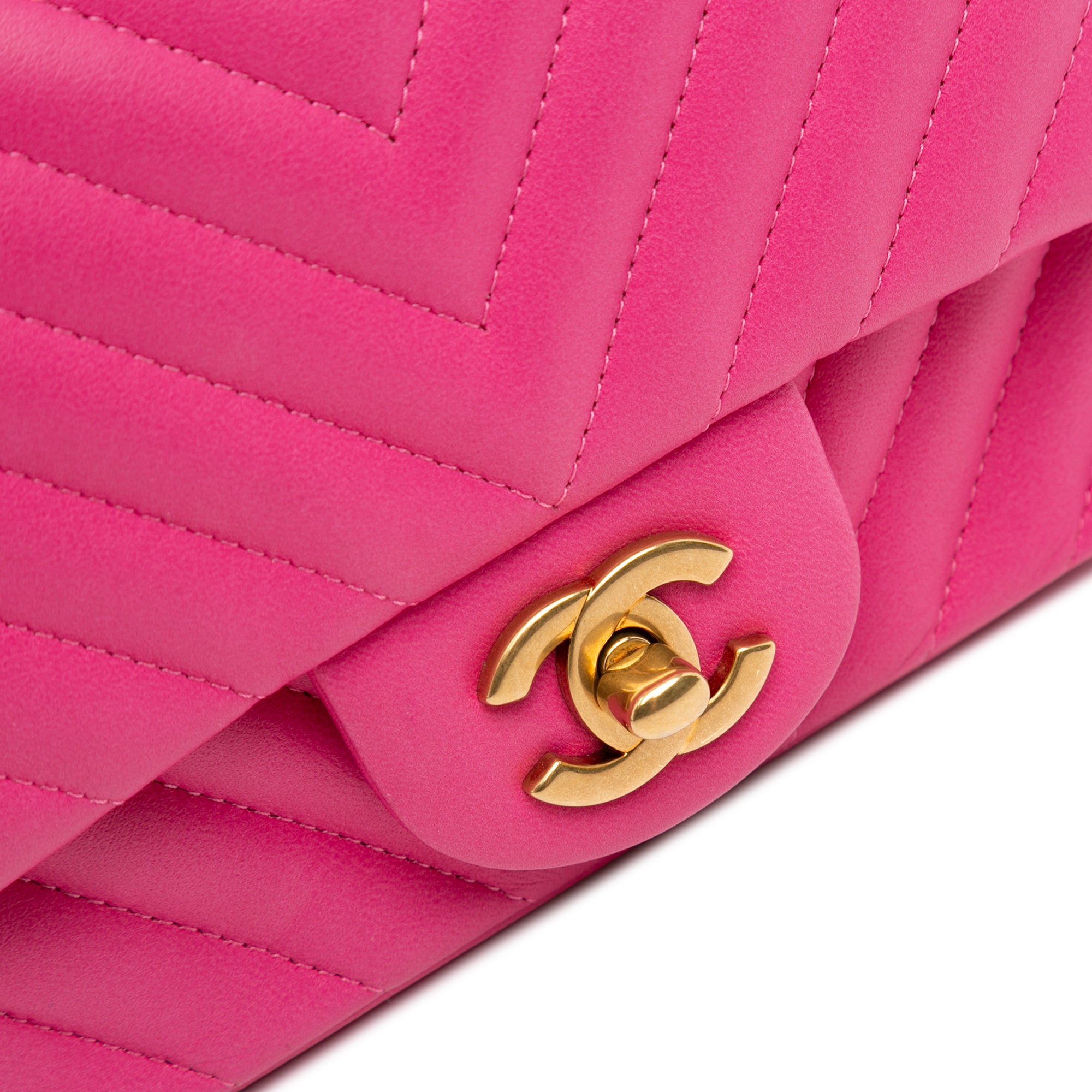 Mini Square Classic Chevron Lambskin Single Flap