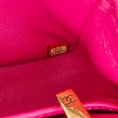 Mini Square Classic Chevron Lambskin Single Flap