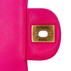 Mini Square Classic Chevron Lambskin Single Flap