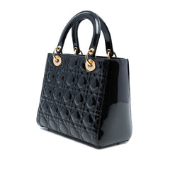 Medium Patent Cannage Lady Dior