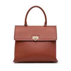 Leather Gancini Trifolio Top Handle Bag