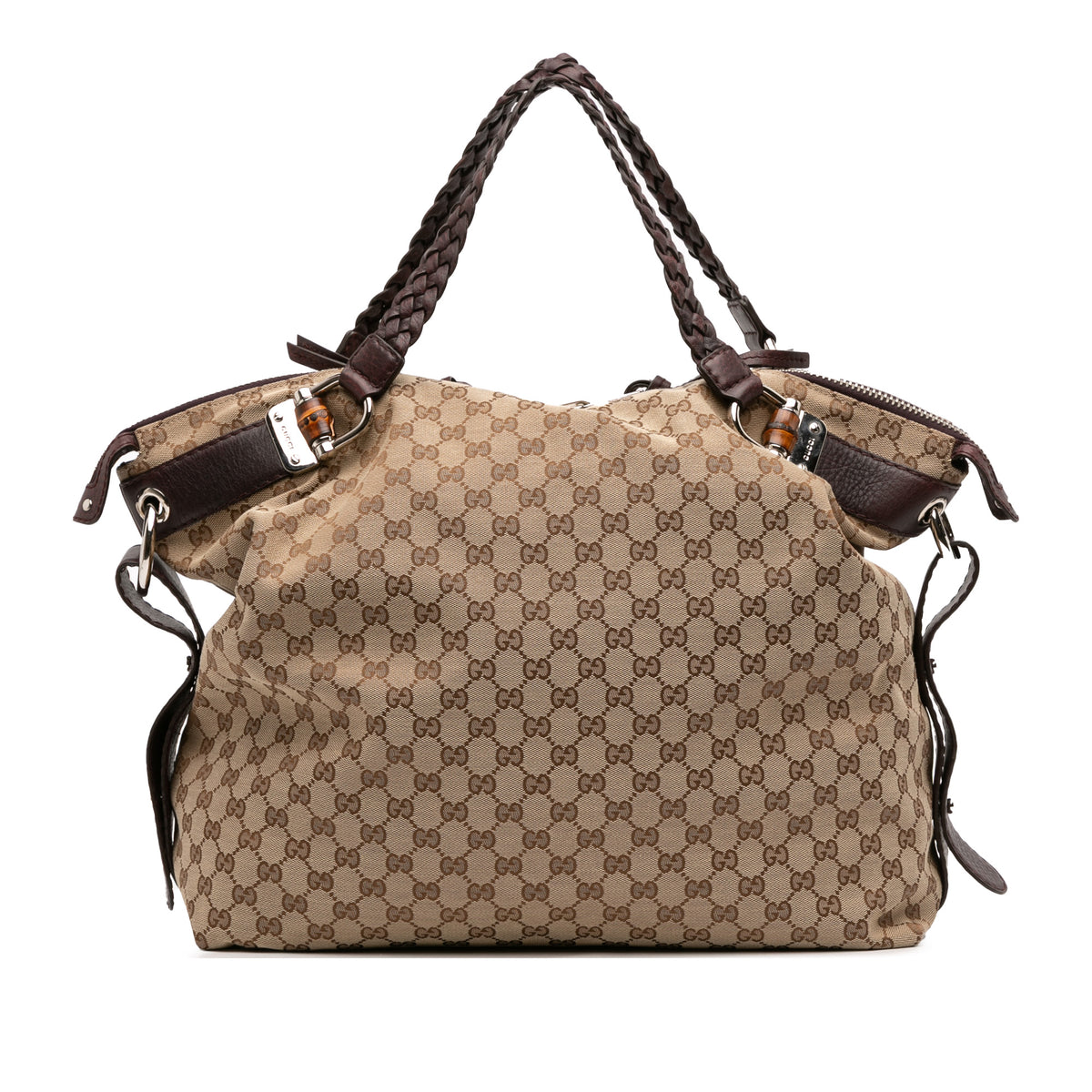 Large GG Canvas Bamboo Bar Tote
