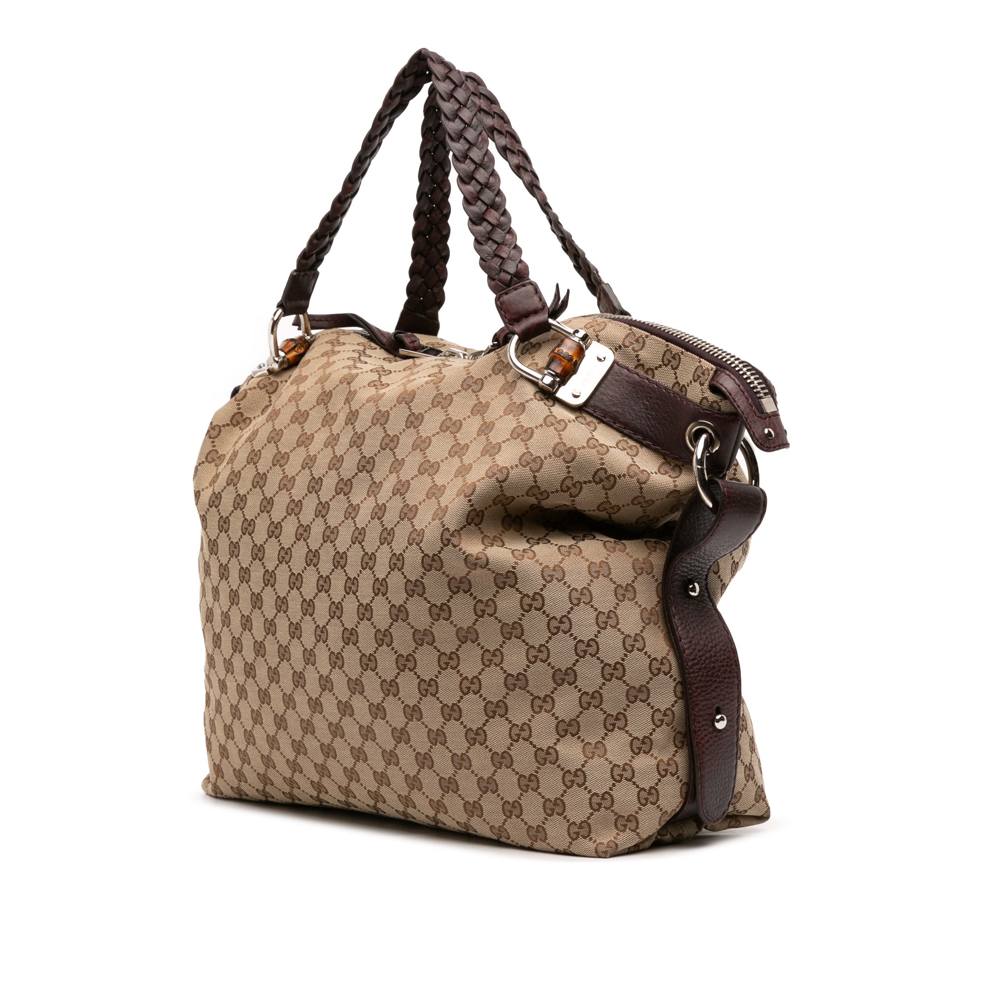 Large GG Canvas Bamboo Bar Tote