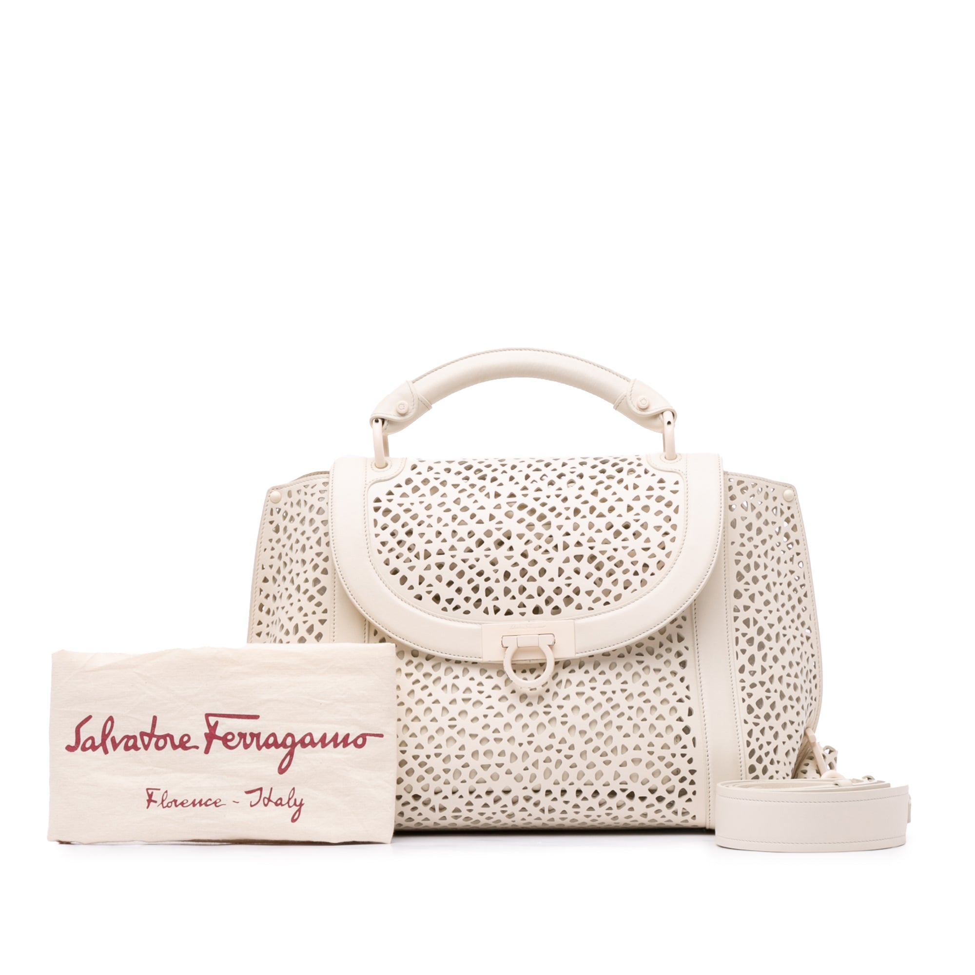Leather Laser Cut Gancini Sofia