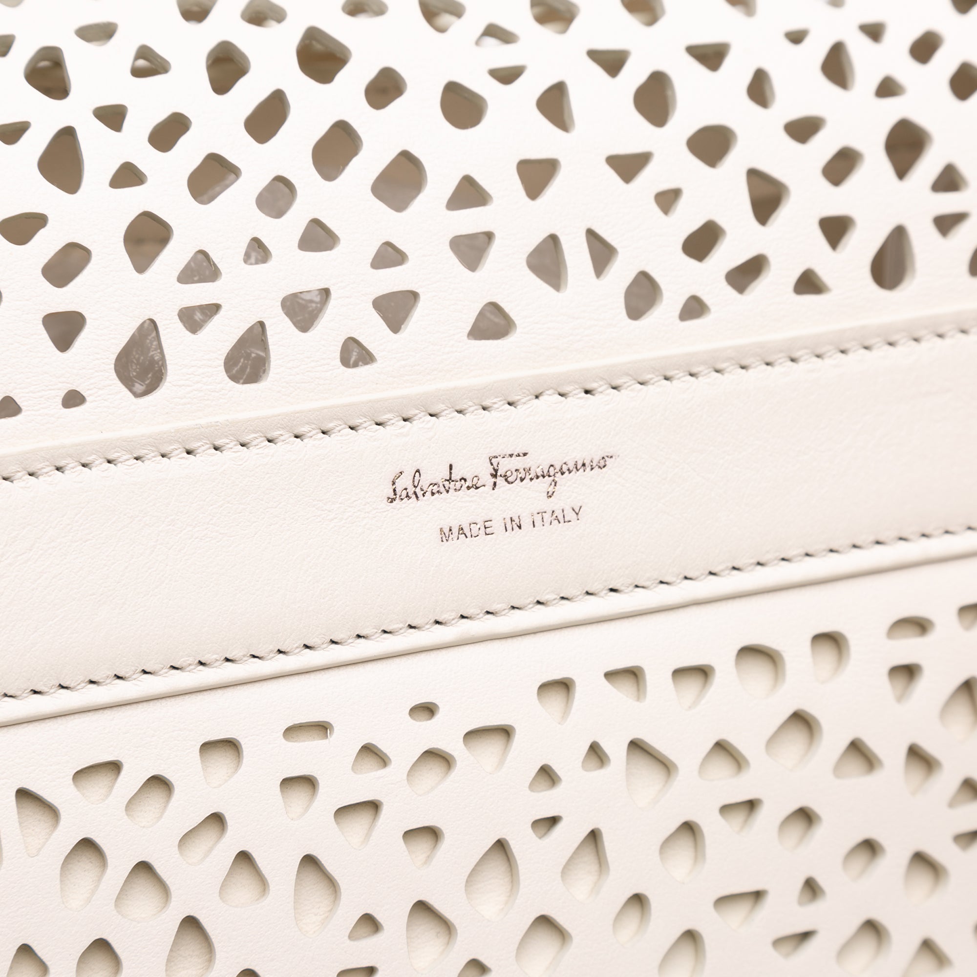 Leather Laser Cut Gancini Sofia