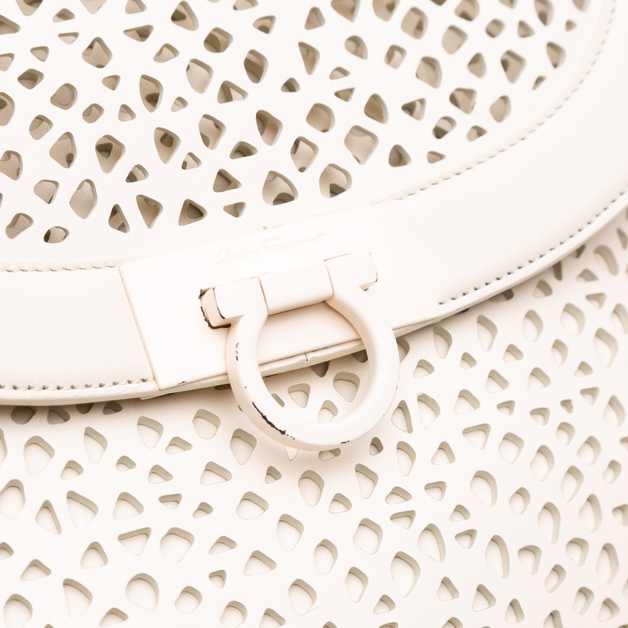 Leather Laser Cut Gancini Sofia