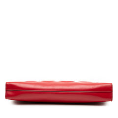 Embossed Leather Logo Clutch