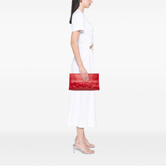 Embossed Leather Logo Clutch