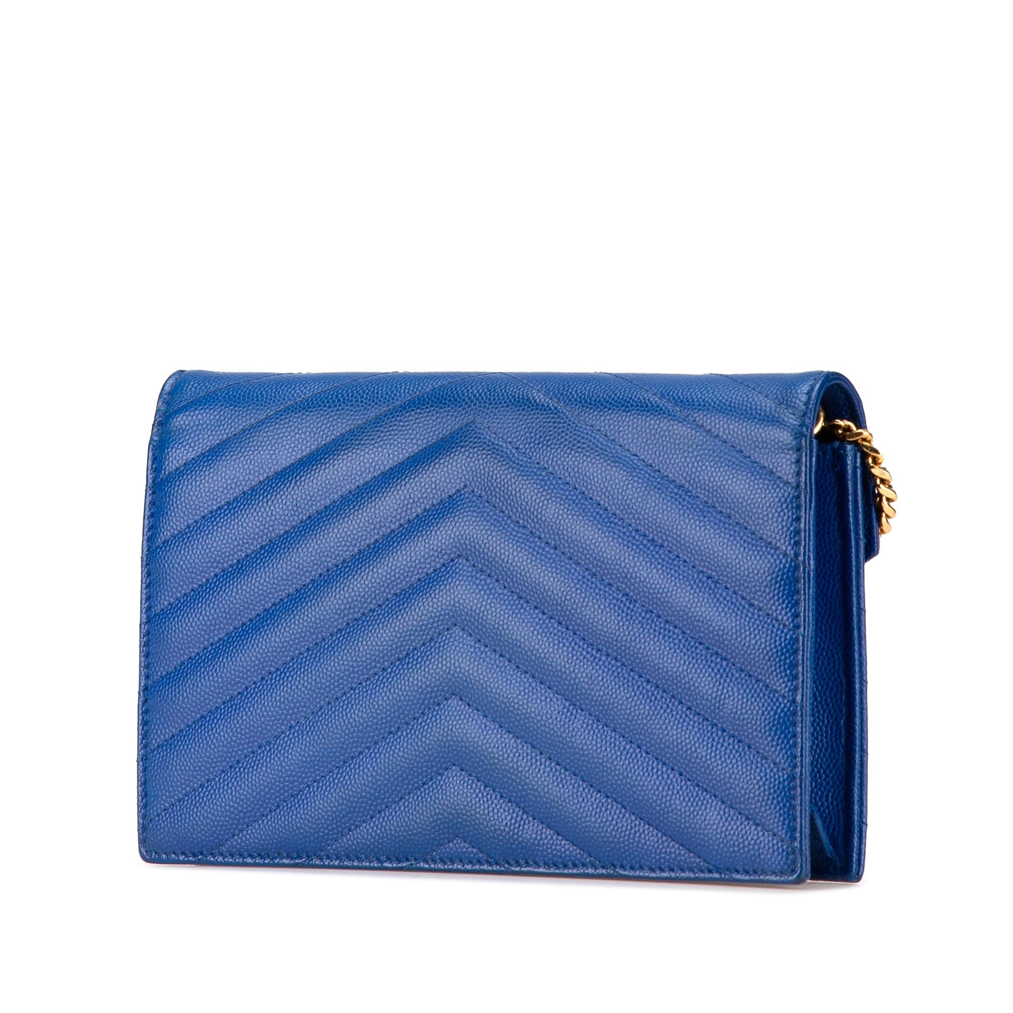 Grain De Poudre Matelasse Chevron Monogram Chain Wallet