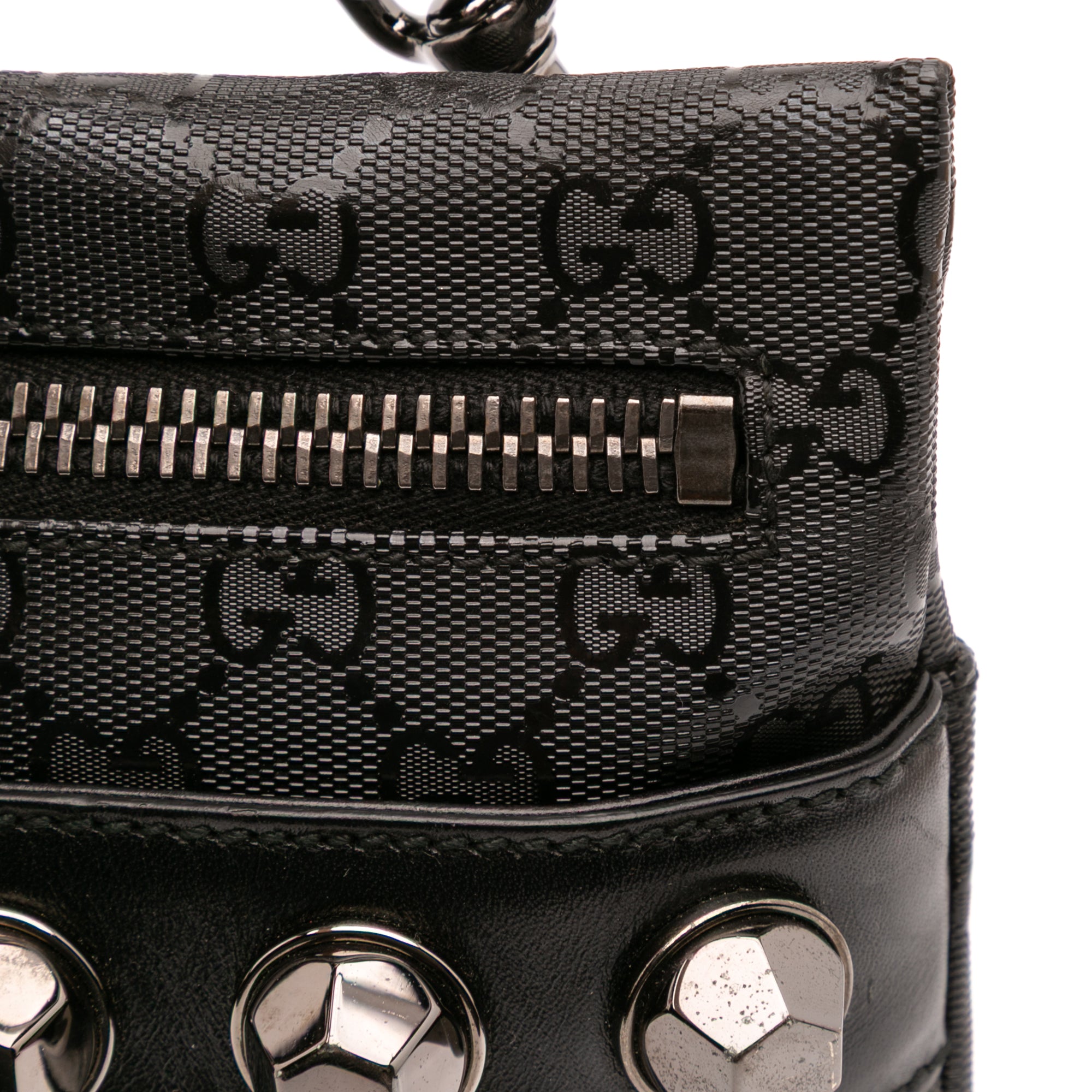 GG Imprime Studded Shoulder Bag
