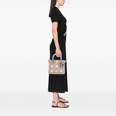 Medium Tweed Cannage Fringe Lady Dior