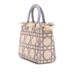 Medium Tweed Cannage Fringe Lady Dior