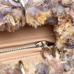 Medium Tweed Cannage Fringe Lady Dior