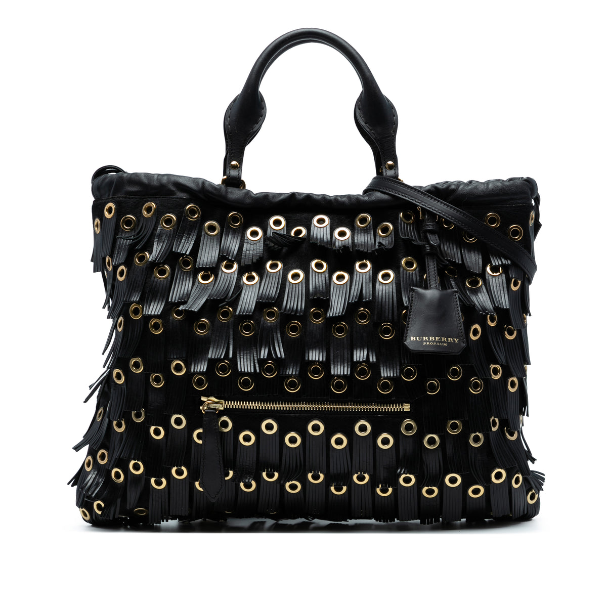 Calf Hair and Leather Grommet Fringe Big Crush Tote