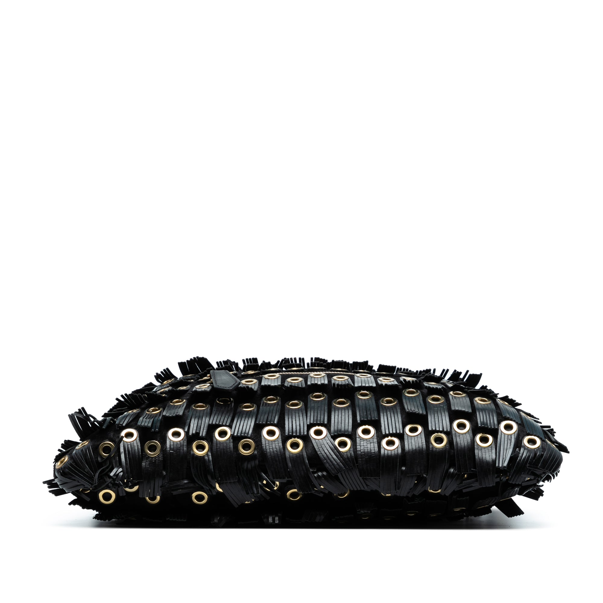 Calf Hair and Leather Grommet Fringe Big Crush Tote