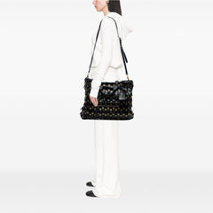 Calf Hair and Leather Grommet Fringe Big Crush Tote