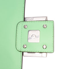 Medium Leather Embossed FF Baguette Satchel