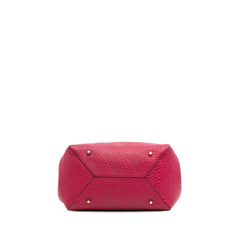 Small Embossed Grain Check Leather Canterbury Tote