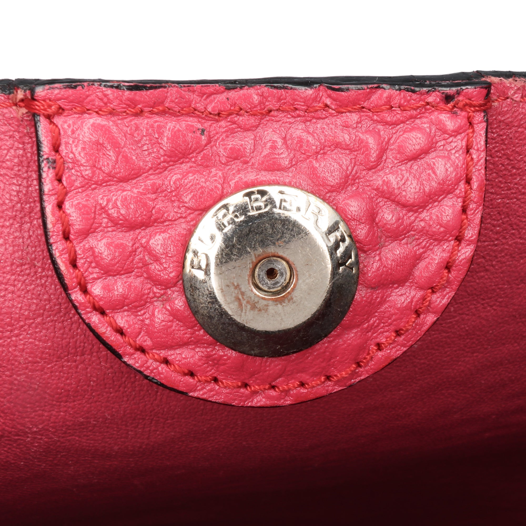 Small Embossed Grain Check Leather Canterbury Tote