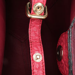 Small Embossed Grain Check Leather Canterbury Tote