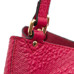 Small Embossed Grain Check Leather Canterbury Tote