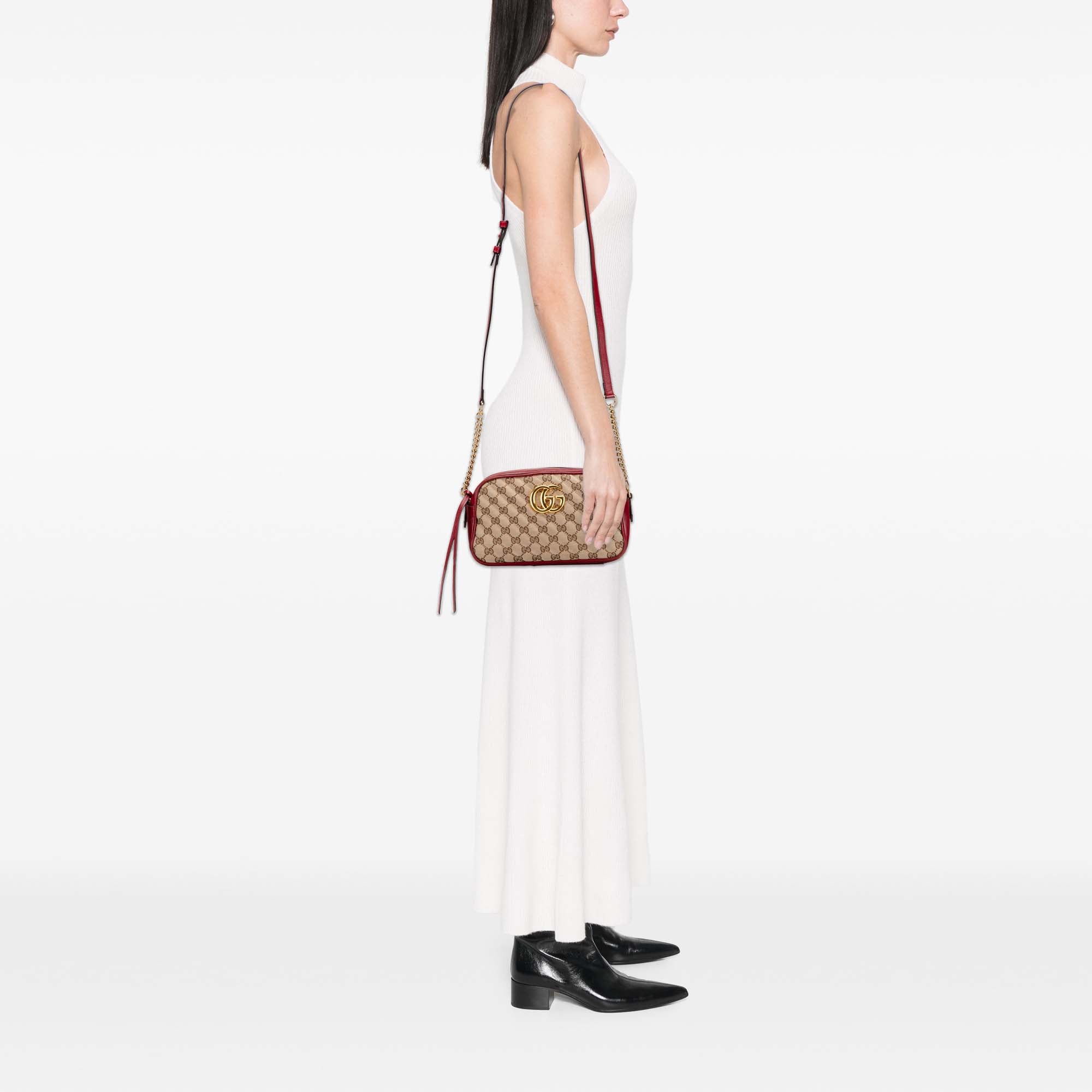 Small GG Marmont Matelasse GG Canvas and Leather Crossbody