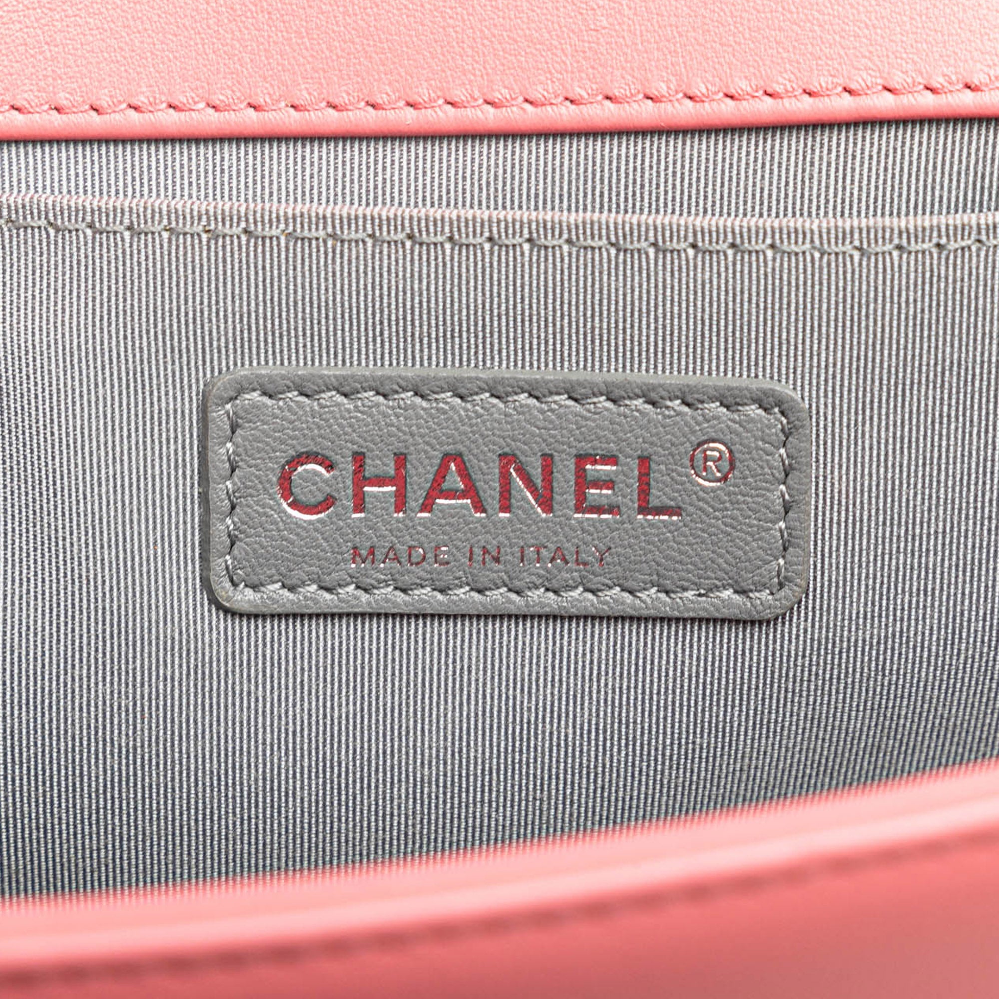 Old Medium Chevron Lambskin Boy Flap