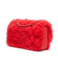 CC Faux Fur and Quilted Lambskin Single Flap