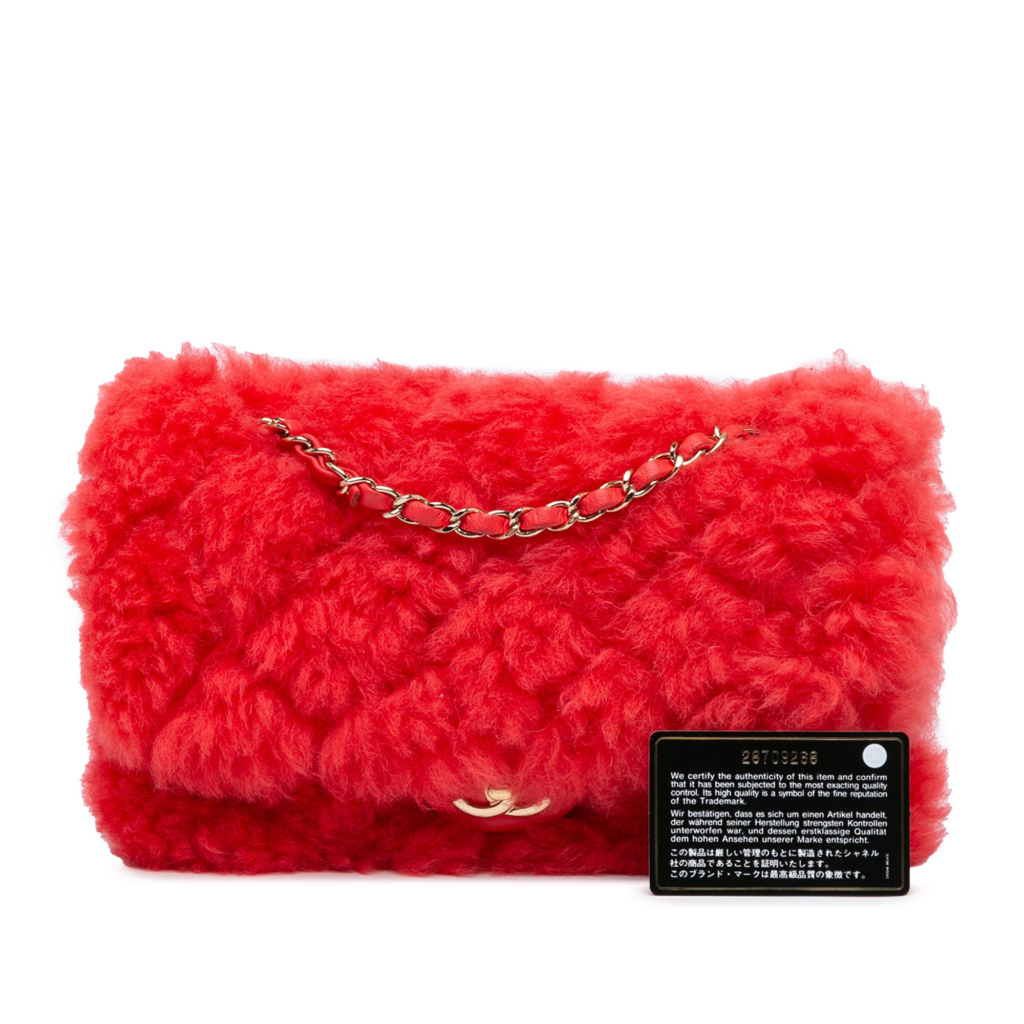 CC Faux Fur and Quilted Lambskin Single Flap