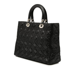 Large Iridescent Fabric Cannage Lady Dior