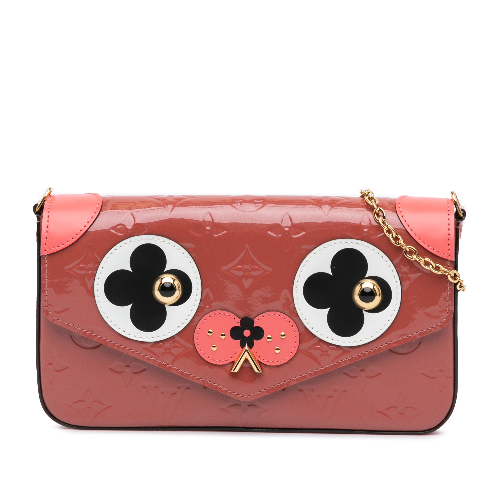 Monogram Vernis Pochette Felicie Valentine Dog