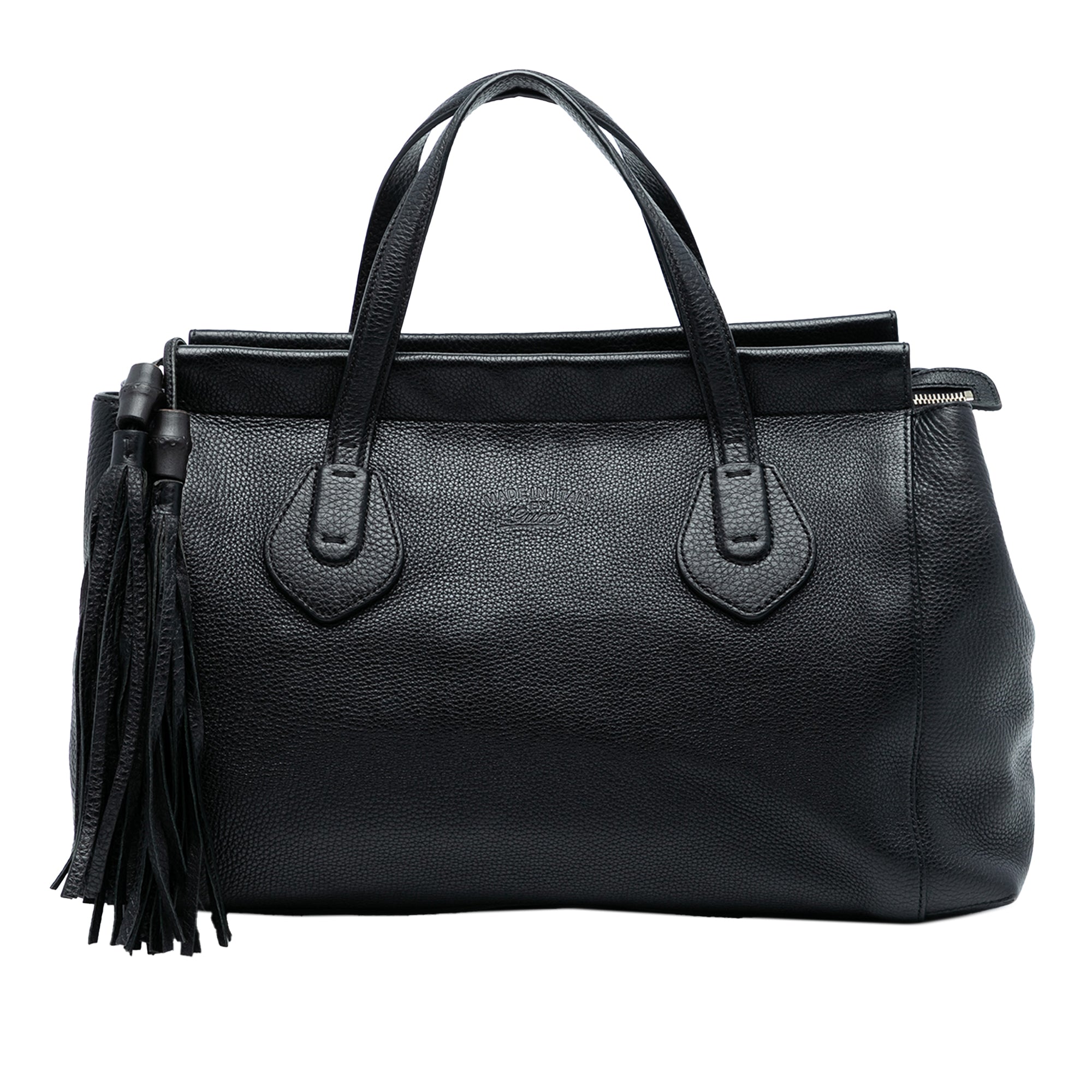 Leather Lady Tassel Top Handle Bag