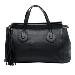 Leather Lady Tassel Top Handle Bag