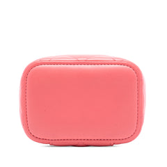 Mini Quilted Lambskin Pearl Crush Vanity Case With Chain