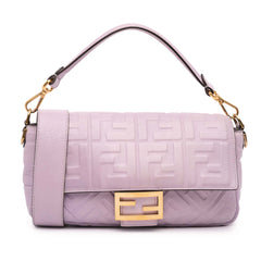 Zucca Embossed Leather Baguette Satchel