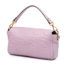 Zucca Embossed Leather Baguette Satchel