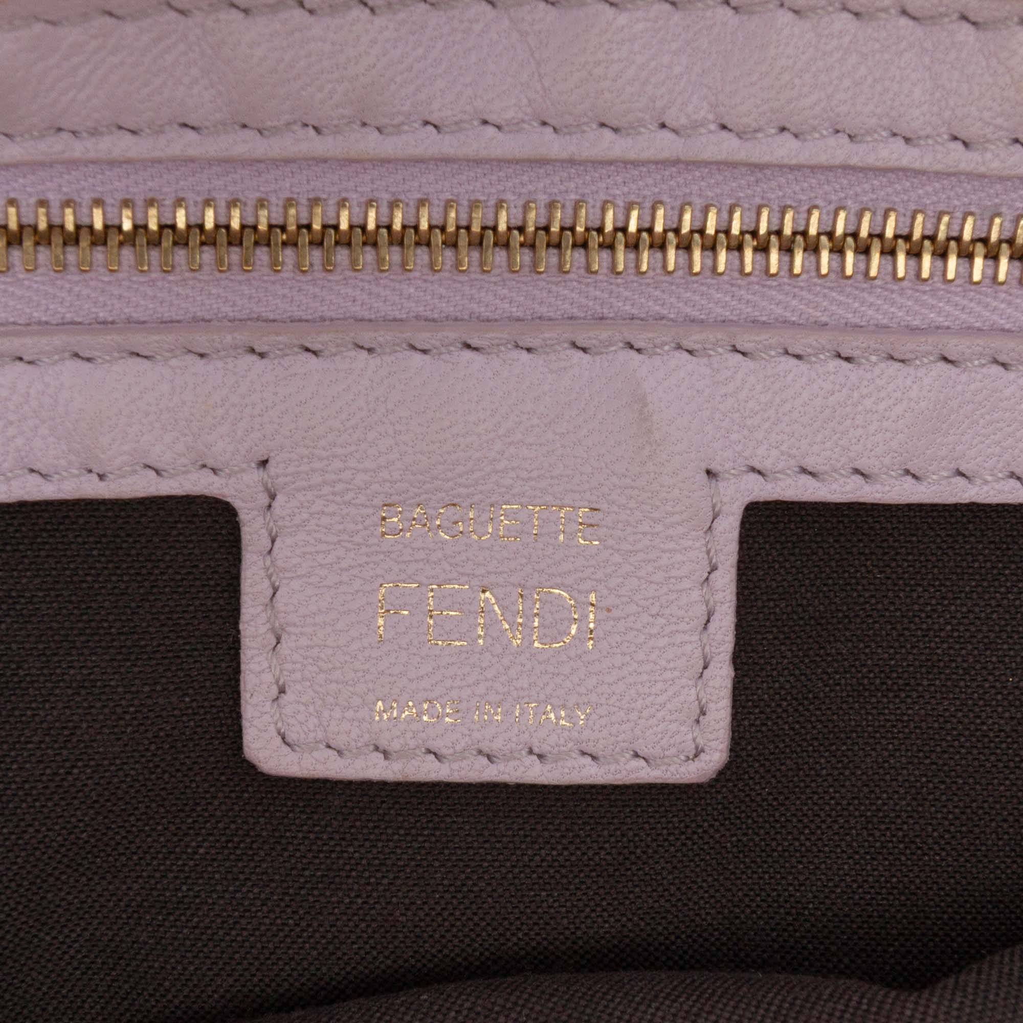 Zucca Embossed Leather Baguette Satchel