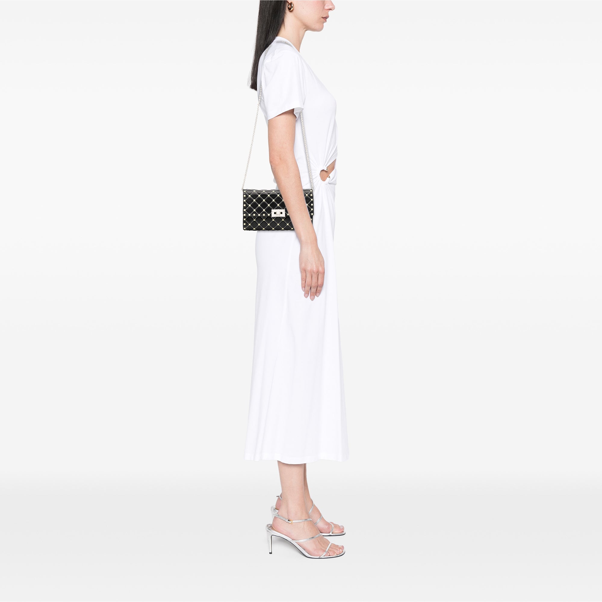 Quilted Lambskin Free Rockstud Spike Wallet On Chain