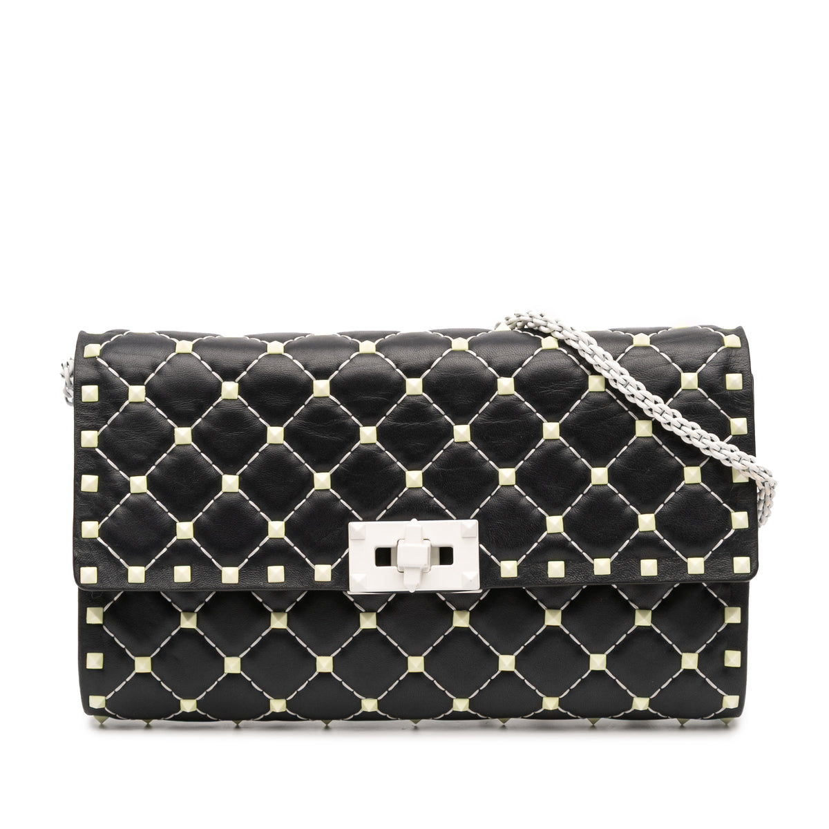 Quilted Lambskin Free Rockstud Spike Wallet On Chain