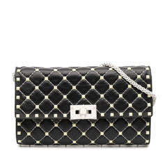 Quilted Lambskin Free Rockstud Spike Wallet On Chain