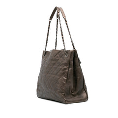 Large Quilted Iridescent Caviar Chic Tall Shopping Tote
