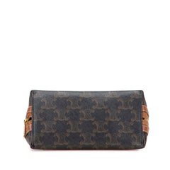 Triomphe Coated Canvas Embroidered Logo Clutch On Chain