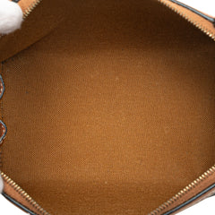 Triomphe Coated Canvas Embroidered Logo Clutch On Chain