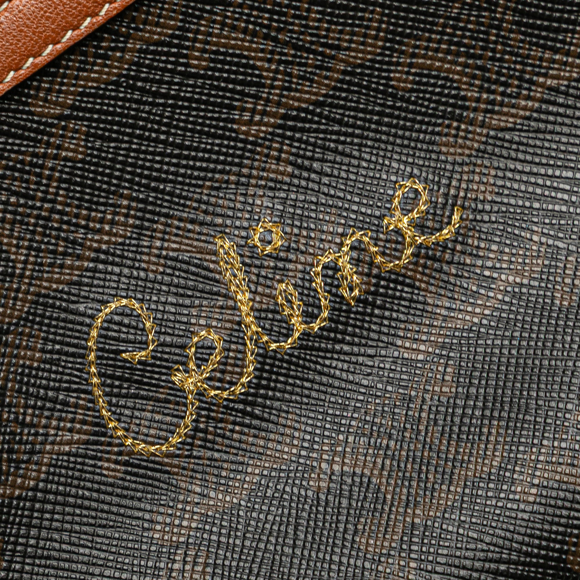 Triomphe Coated Canvas Embroidered Logo Clutch On Chain