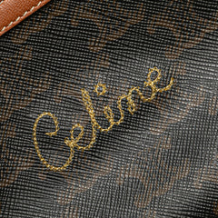 Triomphe Coated Canvas Embroidered Logo Clutch On Chain