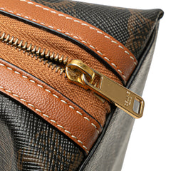 Triomphe Coated Canvas Embroidered Logo Clutch On Chain