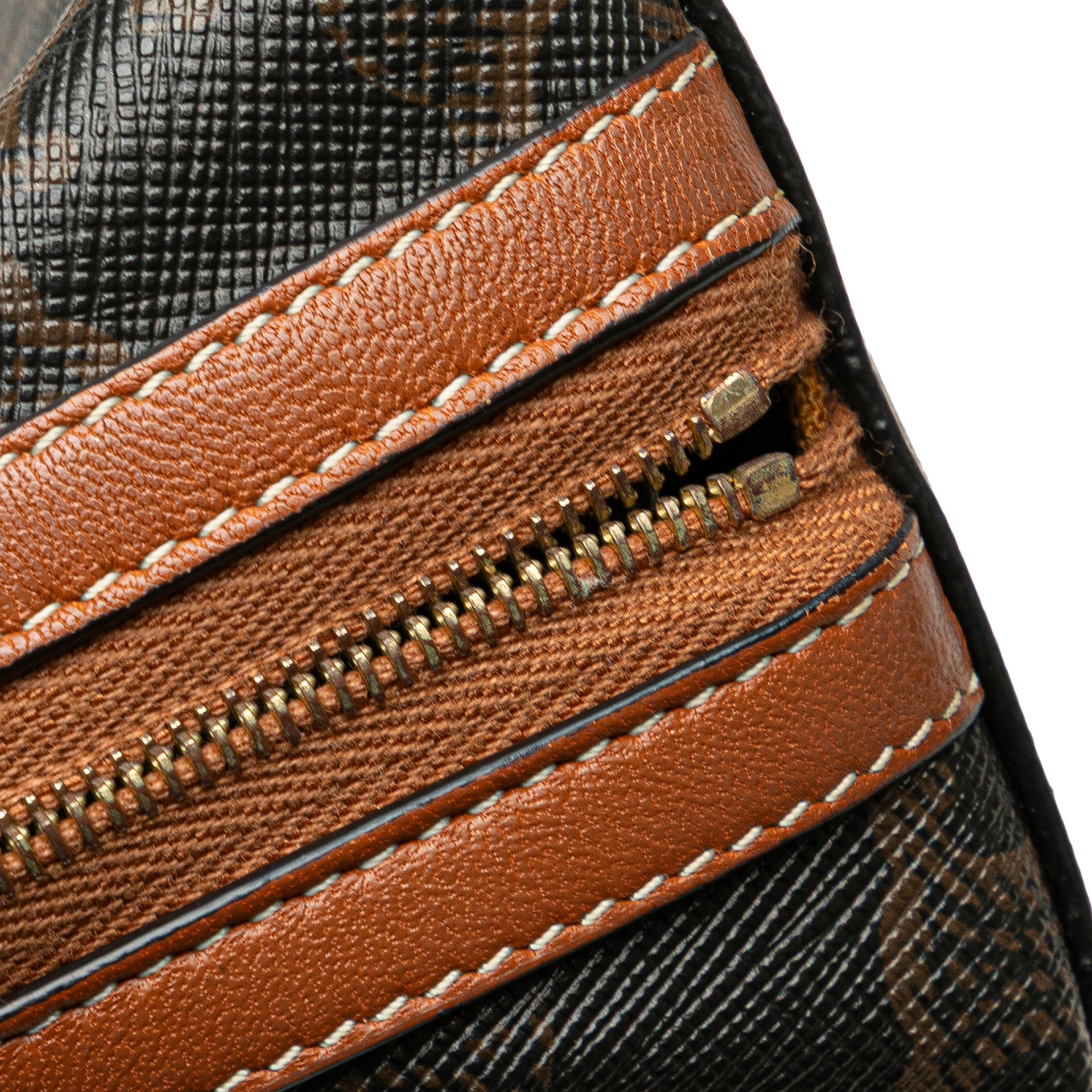 Triomphe Coated Canvas Embroidered Logo Clutch On Chain