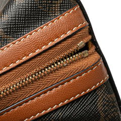 Triomphe Coated Canvas Embroidered Logo Clutch On Chain