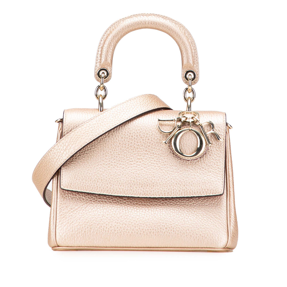 Mini Metallic Grained Calfskin Be Dior Flap