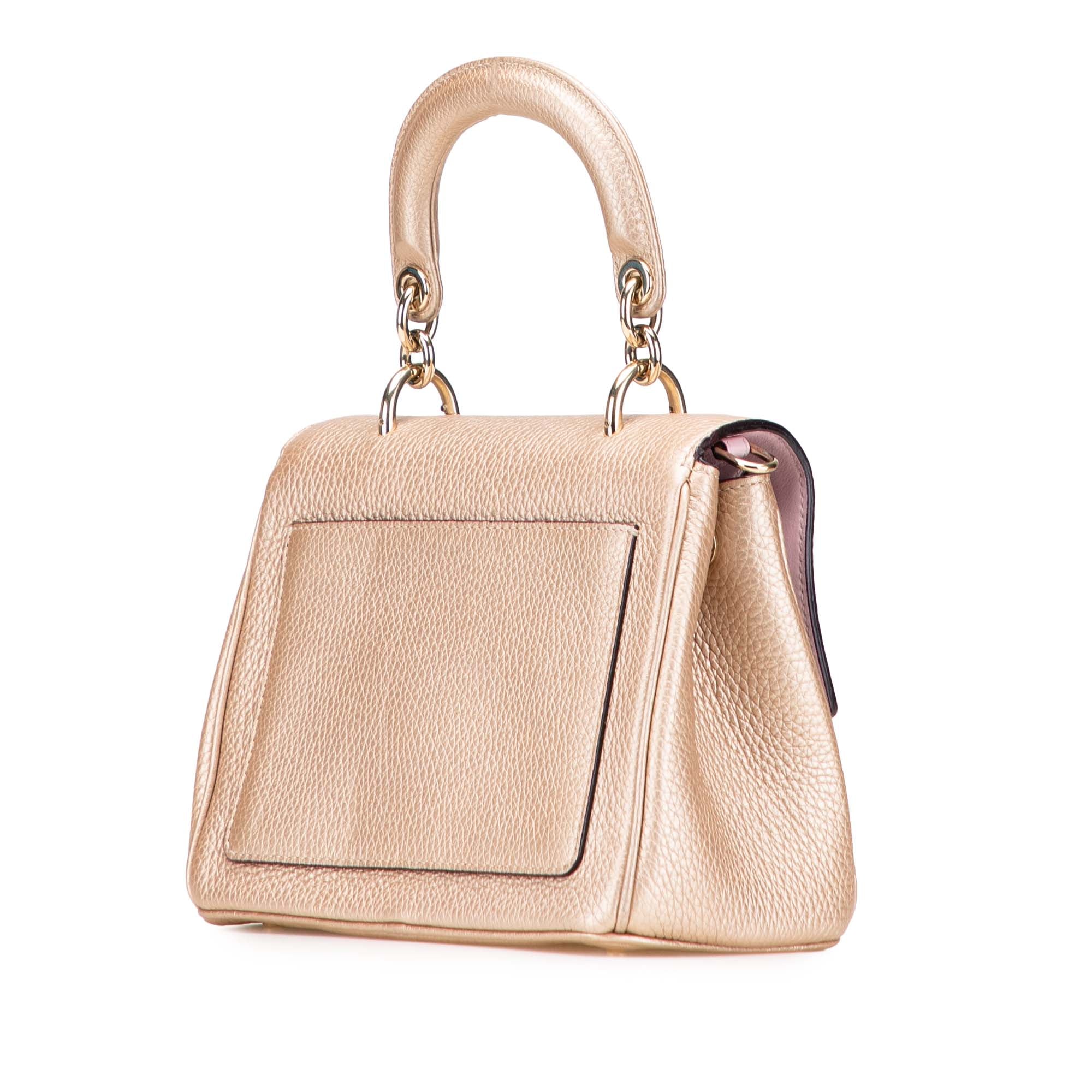 Mini Metallic Grained Calfskin Be Dior Flap